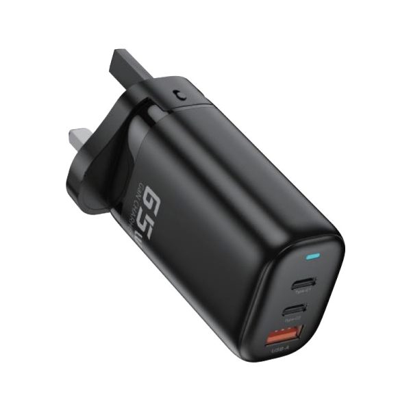 Toocki yv run 65w gan charger 2 usb-c+usb-a