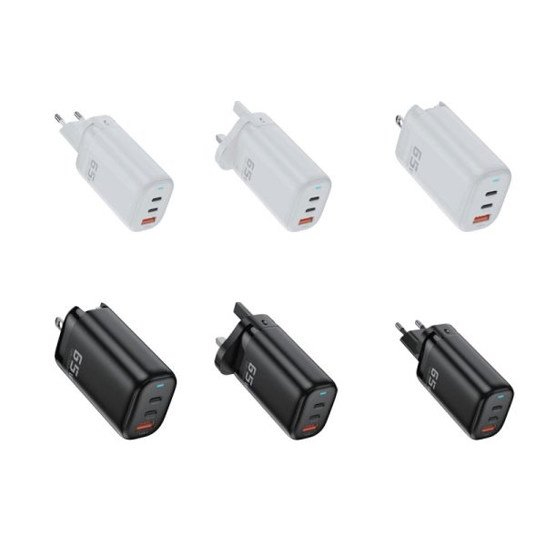 Toocki yv run 65w gan charger 2 usb-c+usb-a - Image 4