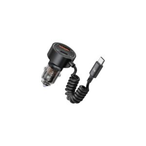 Toocki 60w car charger wit cable usb-a+usb-c+usb-c cable
