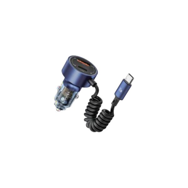 Toocki 60w car charger wit cable usb-a+usb-c+usb-c cable - Image 2