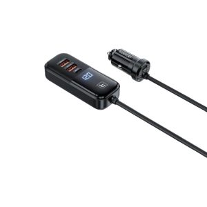 Toocki 120w expansion digital display car charger 2 usb-a+2 usb-c