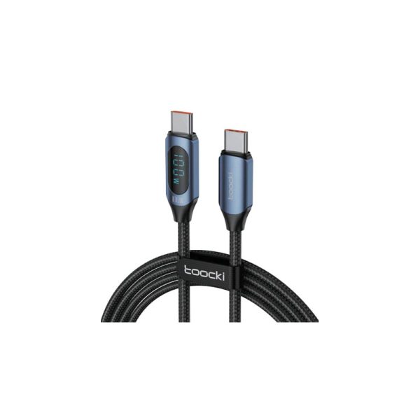 Toocki digital display usb-c to usb-c cable 100w