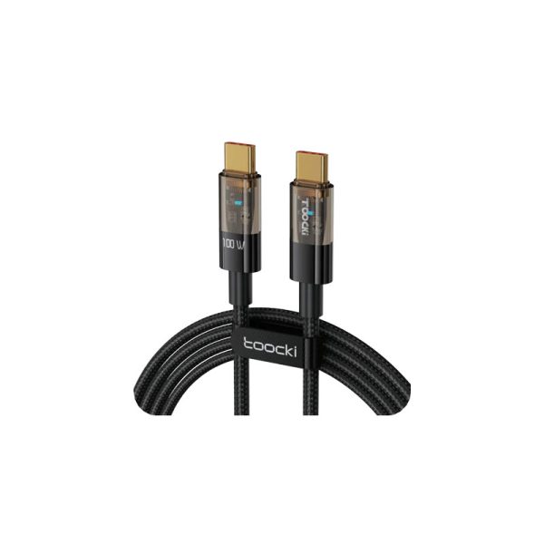 Toocki transparent usb-c to usb-c cable 100w