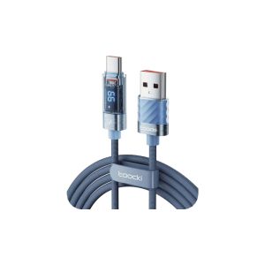 Toocki transparent digital display usb-a to usb-c cable 6a
