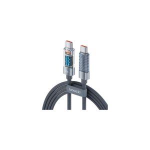 Toocki transparent digital display usb-c to usb-c cable 100w