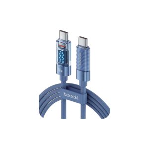 Toocki transparent digital display usb-c to usb-c cable 60w