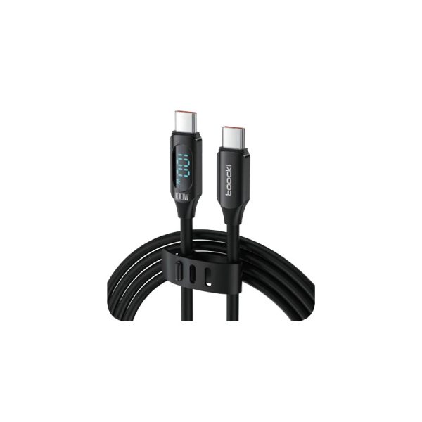 Toocki digital display usb-c to usb-c silicone cable 100w